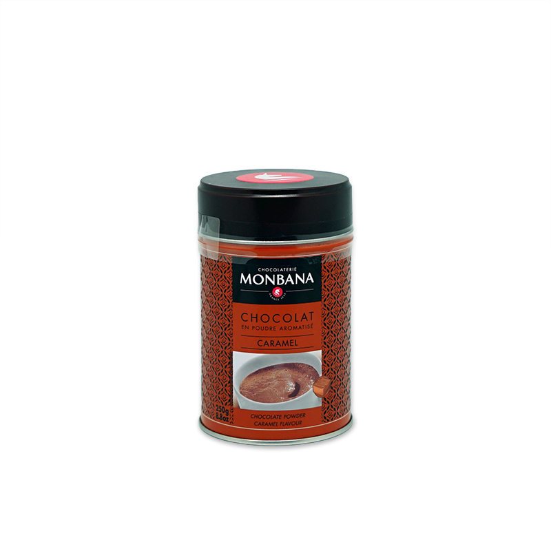 Chocolat en poudre Monbana aromatisé caramel - 250 g - La conciergerie du  goût